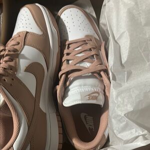 Nike Women's Beige and White Sneakers